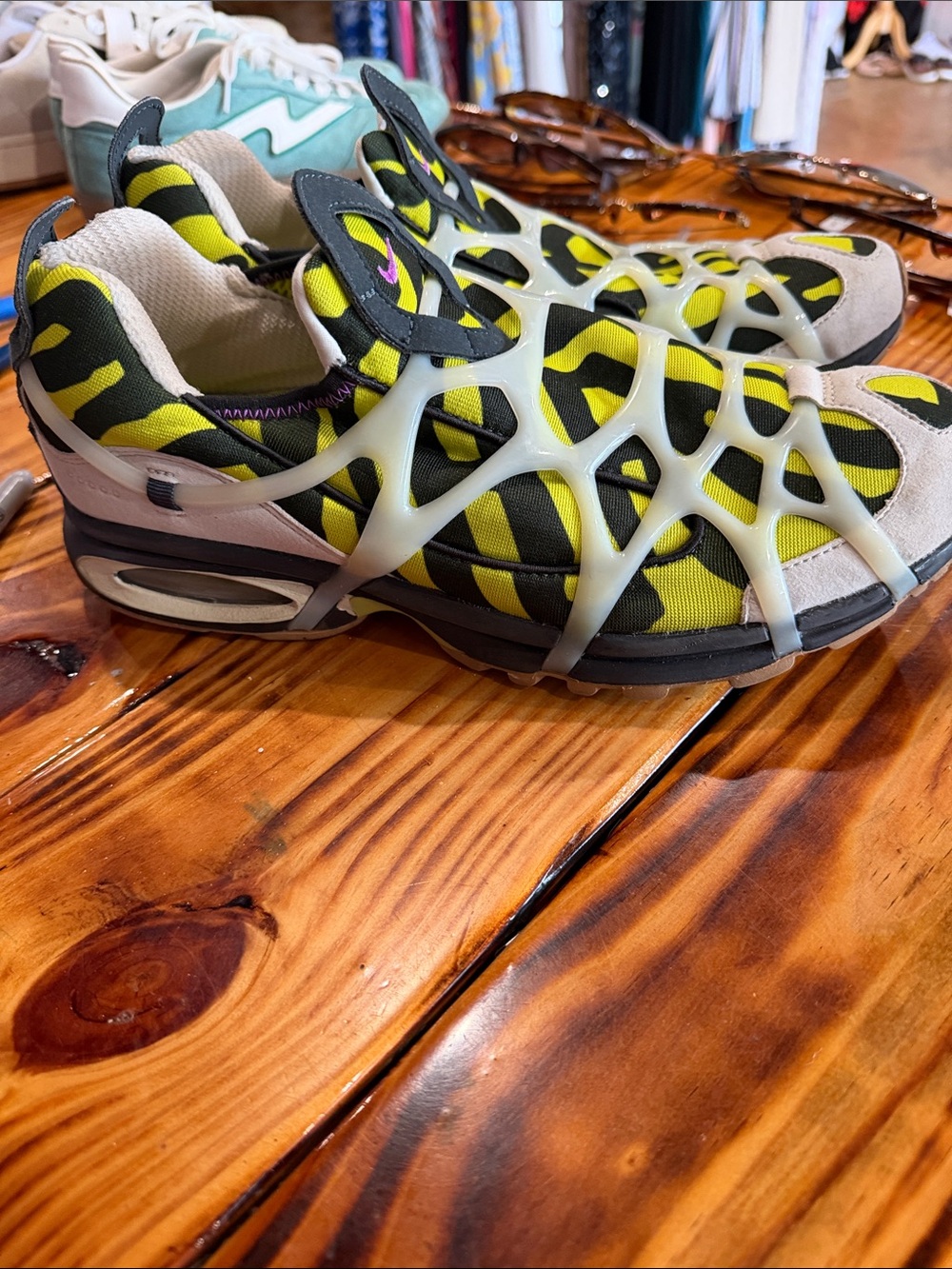 Neon Yellow & Black Graphic Slip-On Sneakers
